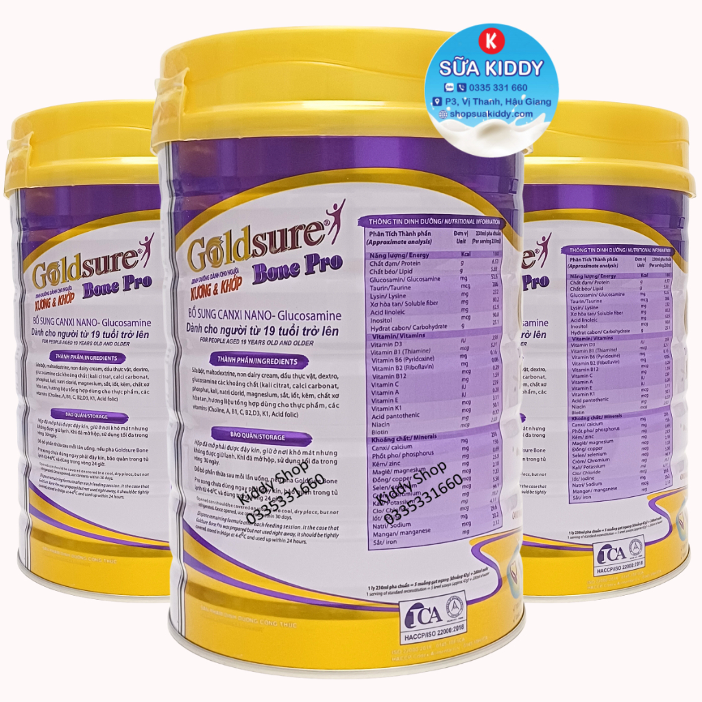 Sữa xương khớp GOLDSURE BONE PRO 900g dành cho người đau nhức xương khớp, thoái hóa khớp