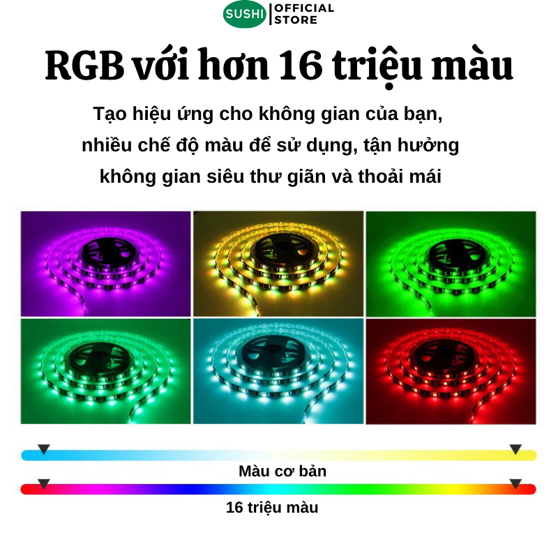 Dây Đèn Led Sushi 16 Triệu Màu Nháy Theo Nhạc