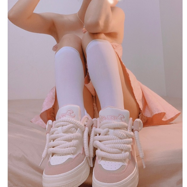 🍓  Giày Dây Thừng Màu Hồng Mũi Tròn Đi Học Giày Da Hàng Loại 1