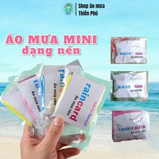 Áo mưa mini dạng nén tiện lợi, nilong thân thiện môi trường,chất lượng tốt, sử dụng được nhiều lần, freeship săn sale 1k