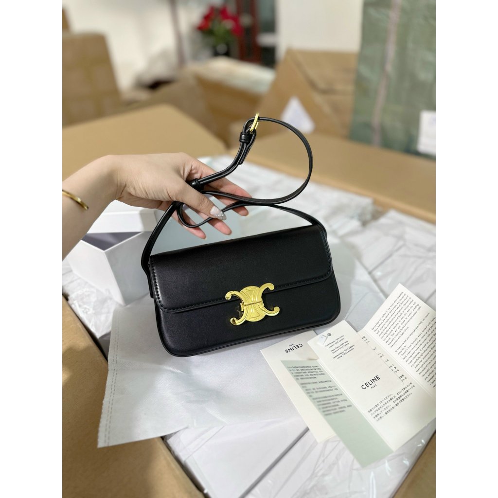 0308# Túi xách nữ da trơn khóa vàng fullbox