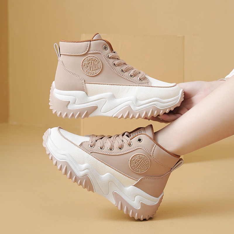 Giày sneaker cổ cao độn đế phong cách giày thể thao nữ mới nhất 2023 - Giày Hottrend Nữ Cao Cấp JB05