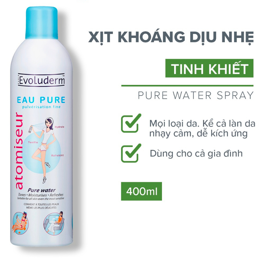 Xịt Khoáng Evoluderm Pure Water Spray