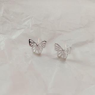Khuyên tai bạc nữ TWINKLE TIME cánh bướm trơn xinh xắn TT199