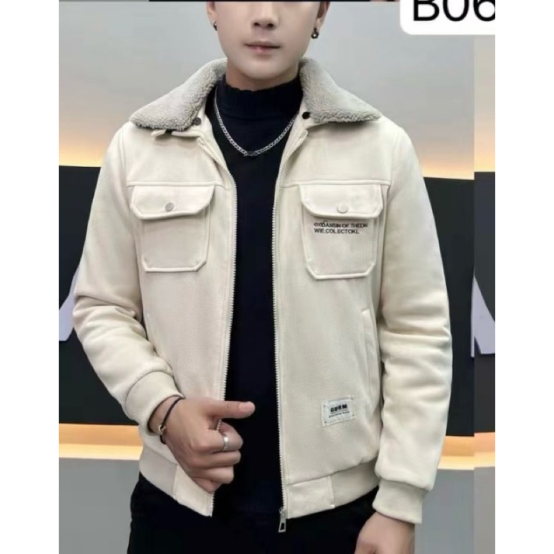 Áo Khoác Da Lộn Lót Lông,Cổ  Lông  Siêu ấm, Mẫu Mới Nhất 2024