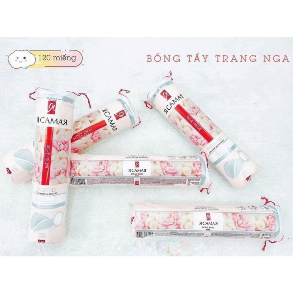 Bông tẩy trang Nga, Tôi Là Nhất 120 miếng, 100% cotton siêu mềm mịn