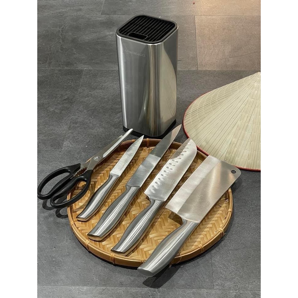 Bộ dao 5 món Zuhause ZB56,kèm khay cắm dao, bộ dao làm bếp sắc bén, tiêu chuẩn Châu Âu, hàng chính hãng