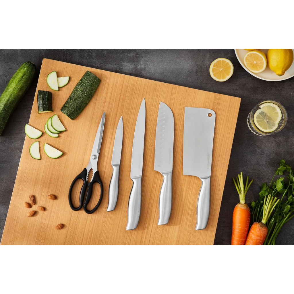 Bộ dao 5 món Zuhause ZB56,kèm khay cắm dao, bộ dao làm bếp sắc bén, tiêu chuẩn Châu Âu, hàng chính hãng
