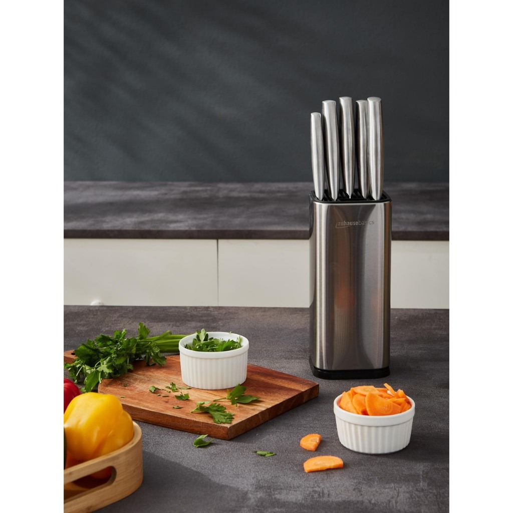 Bộ dao 5 món Zuhause ZB56,kèm khay cắm dao, bộ dao làm bếp sắc bén, tiêu chuẩn Châu Âu, hàng chính hãng