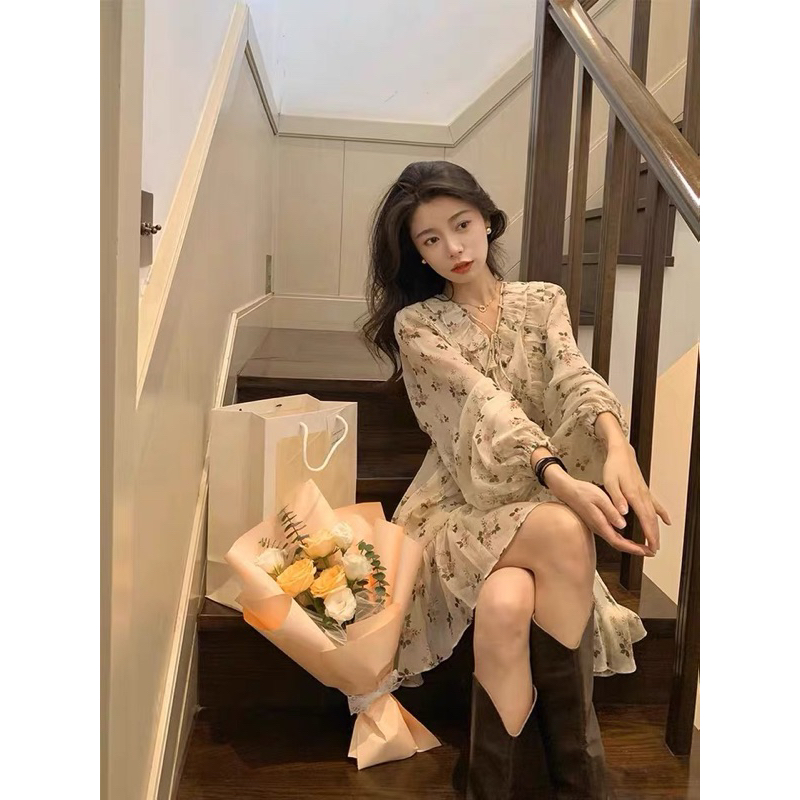 Đầm voan hoa nhí xinh xắn nhẹ nhàng mát mẻ mùa thu hè