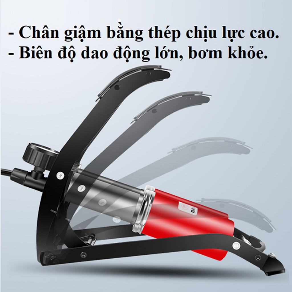 VIETVAN Bơm đạp chân mini dành cho mọi loại xe có đồng hồ hiển thị số kg hơi - bơm ô tô- XE MÁY, Phao, Bóng