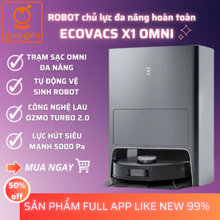 Robot Ecovacs Deebot X1 Omni tự động Hút Bụi Lau Nhà tự đỏ rác tự giặt giẻ, bản nội địa 99% hỗ trợ sử dụng app(tặng id)