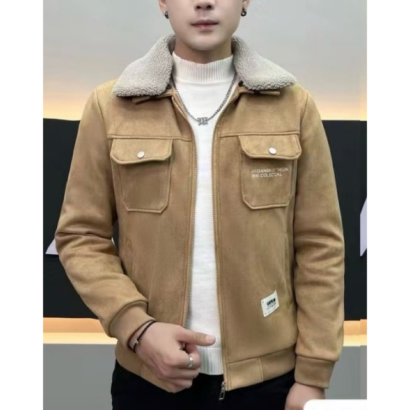 Áo Khoác Da Lộn Lót Lông,Cổ  Lông  Siêu ấm, Mẫu Mới Nhất 2024