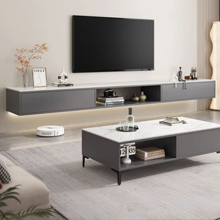 Kệ Tivi treo tường vân đá sang trọng, Kệ Tivi treo tường có ngăn kéo - GP303