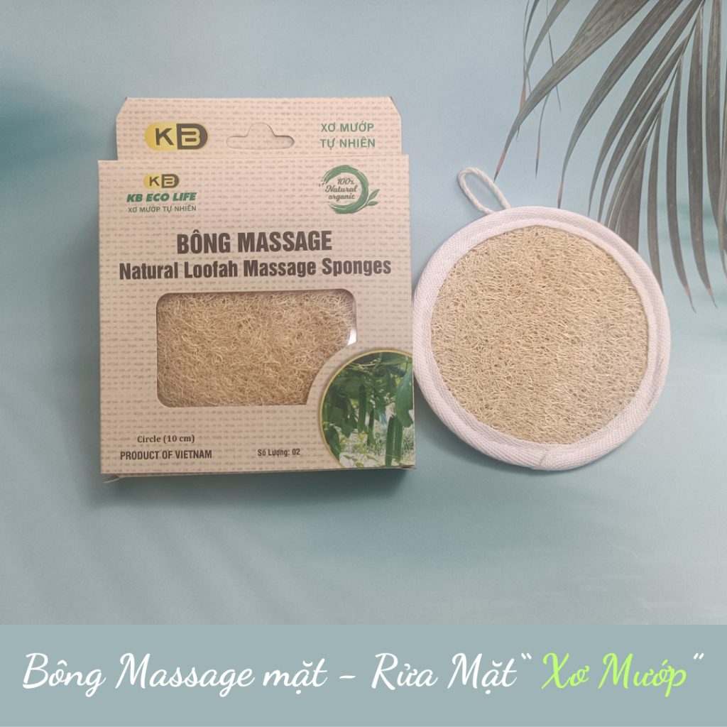Bông massage mặt từ xơ mướp tự nhiên
