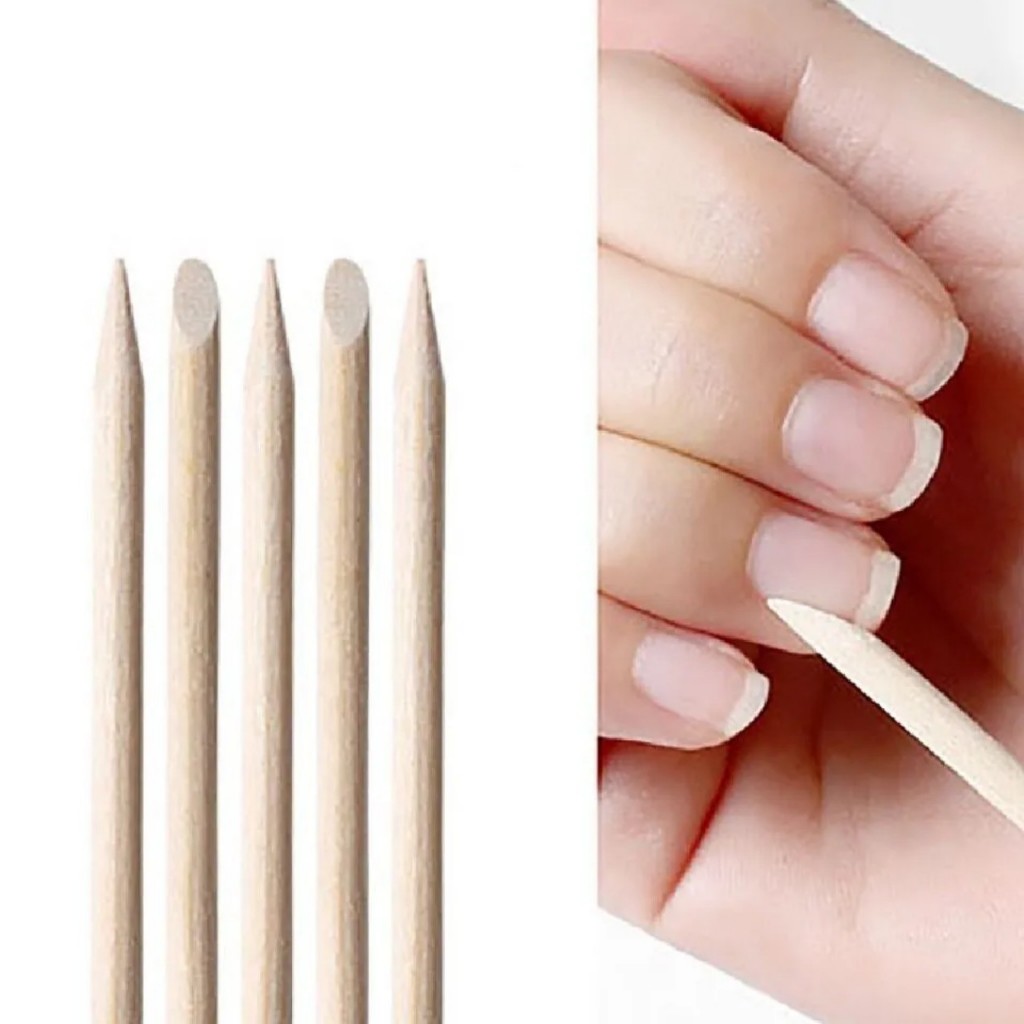 Que gỗ làm nail, đẩy da chết, sét 100 cây dùng trong nail box,dài 7,5cm
