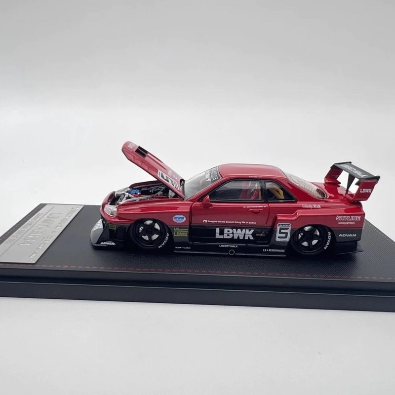 Mohinhxeps-1/64_Street Weapon SWNER34R#5 Nissan ER34 LBWK Red #5 w/ Black Wheels