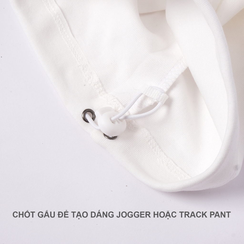 Quần track pant nữ 2 in 1 ống rộng / jogger, vải Cotton 2 lớp dày dặn mềm thoáng mát Run Navy WTR80