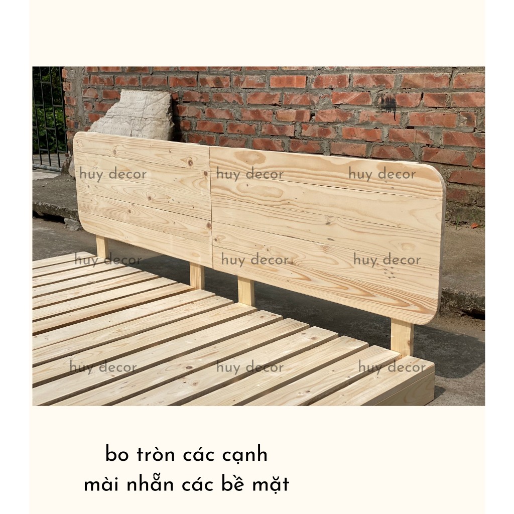 Đầu  Giường Pallet Gỗ Thông Đủ Kích Thước HUY decor