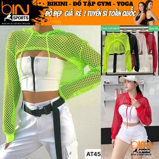 Áo tanktop nữ tập gym yoga aerobic thể thao có mũ chất liệu thun lưới thoáng mát BINSPORTS A182