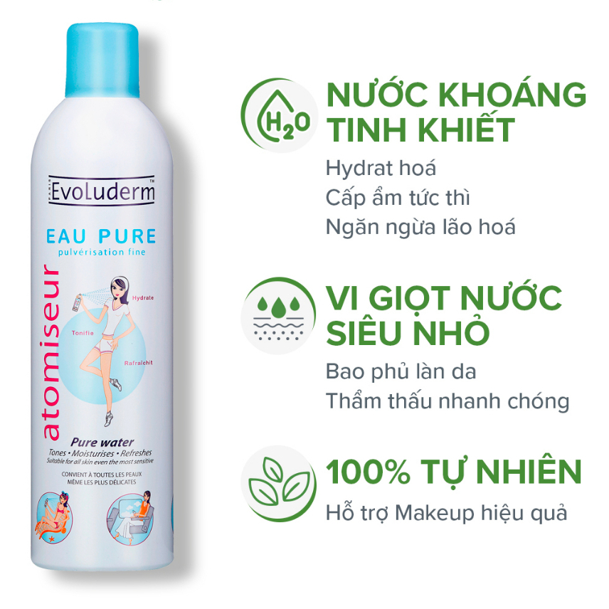 Xịt Khoáng Evoluderm Pure Water Spray