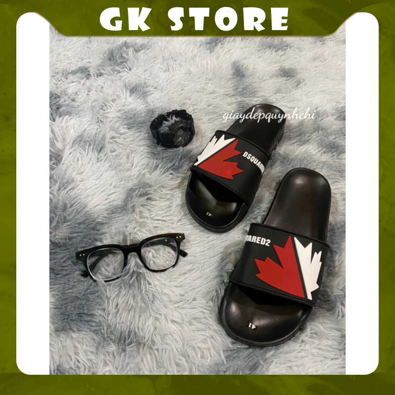 Dép quai ngang nam đẹp lá đen. Hàng full size từ 37-43  - XT - Store