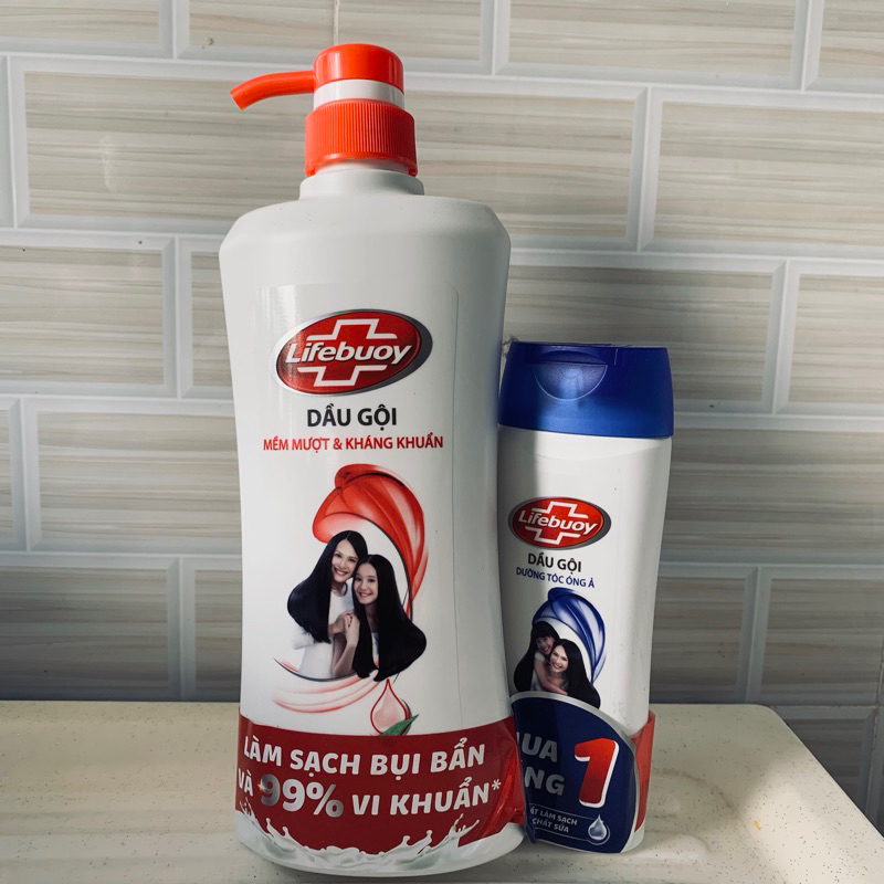 Dầu gội Lifebouy hồng tóc mềm mượt tặng kèm daauf gội dưỡng tóc óng ả 140g