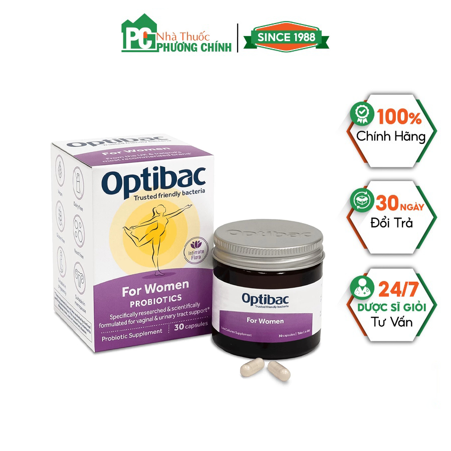 Men Vi Sinh Optibac Probiotic For Women Bổ Sung Lợi Khuẩn Cho Nữ Giới (Hộp 30-90 Viên)