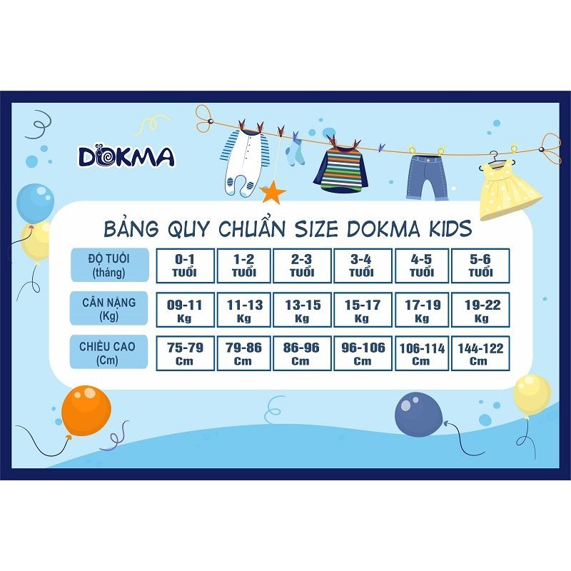 Áo dai tay bé trai DOkma DA1891 cho bé từ 2-6 tuổi