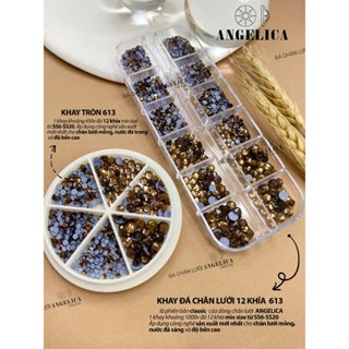 Đá chân lưới nail 12 khía màu nâu hổ phách Smoked Topad đính móng ANGELICA 613