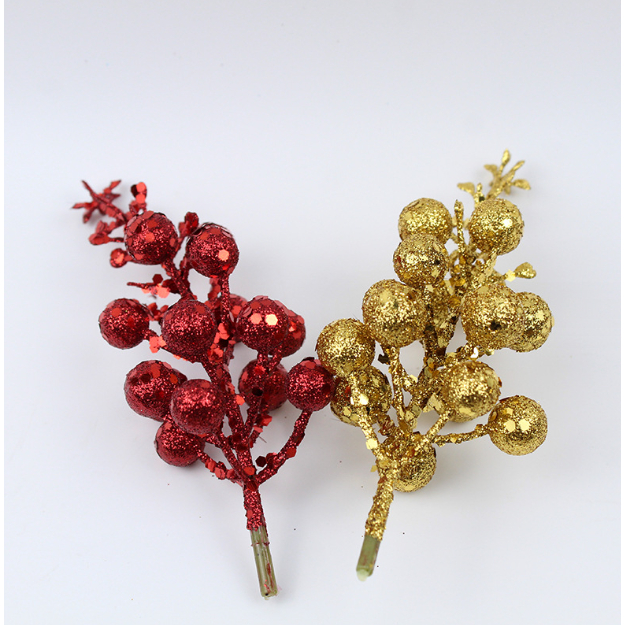 Set 5 Chùm Quả Kim Tuyến A9 Trang Trí Noel Handmade, trang trí oẳn tài lộc