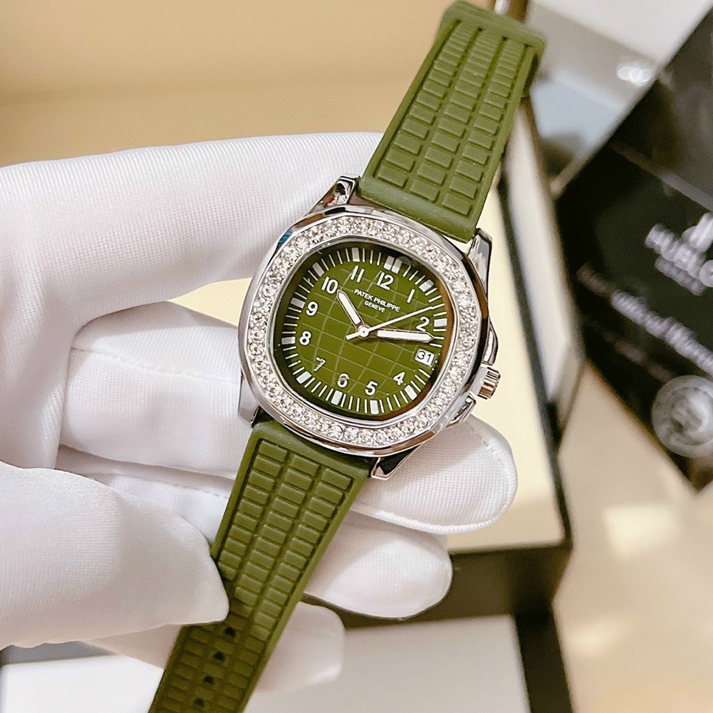 ĐỒNG HỒ NỮ PATEXX PHILIPP VIỀN ĐÁ MẶT VUÔNG DÂY SILICON SIÊU MỀM,BẢO HÀNH 6 THÁNG