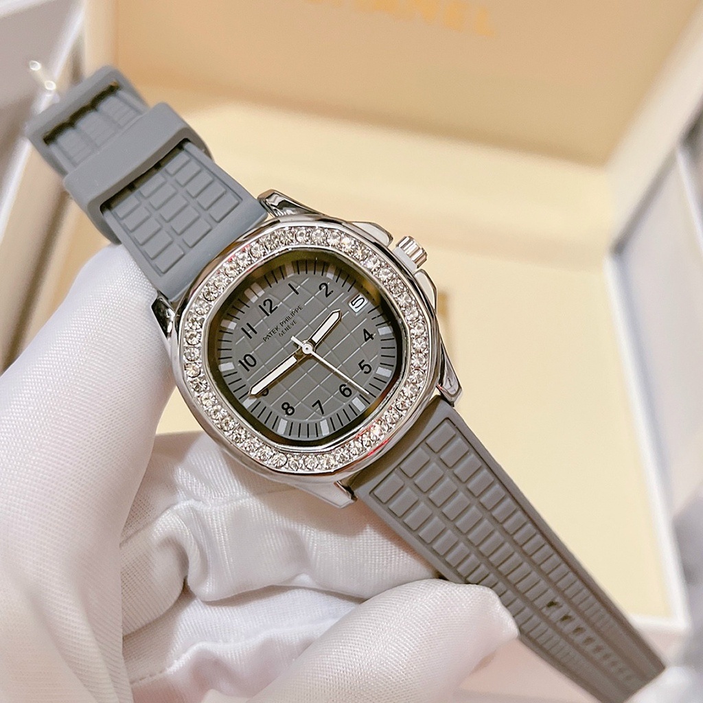ĐỒNG HỒ NỮ PATEXX PHILIPP VIỀN ĐÁ MẶT VUÔNG DÂY SILICON SIÊU MỀM,BẢO HÀNH 6 THÁNG