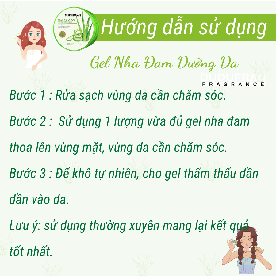 Gel nha đam, gel lô hội ALOE VERA kem dưỡng ẩm DUDUFRAN, phục hồi da, dưỡng ẩm da dầu mụn, da khô đa năng