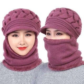 Mũ len thời trang ấm áp kèm khăn quàng cổ
