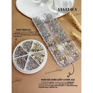 Đá chân lưới nail 12 khía Silk đính trang trí móng ANGELICA 632