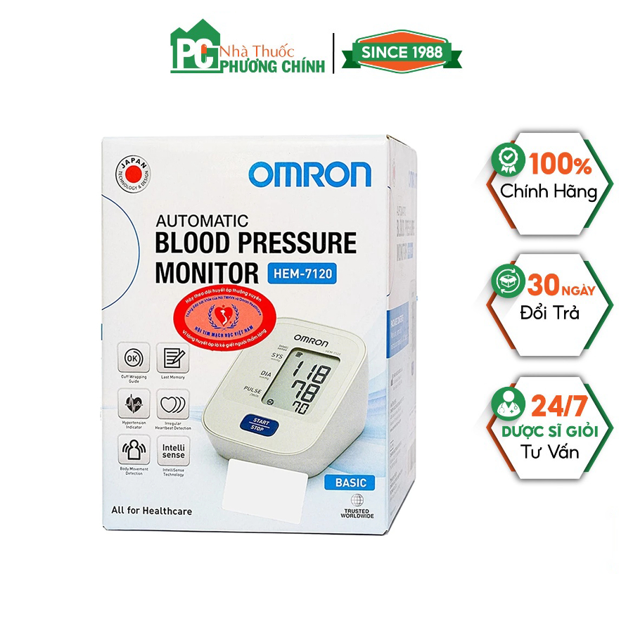 Máy Đo Huyết Áp Bắp Tay Tự Động Omron Hem-7120