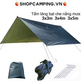 Tấm tăng bạt che lều cắm trại chống thấm nước, bạt tăng che nắng mưa tráng bạc đủ size-  Camping VietNam