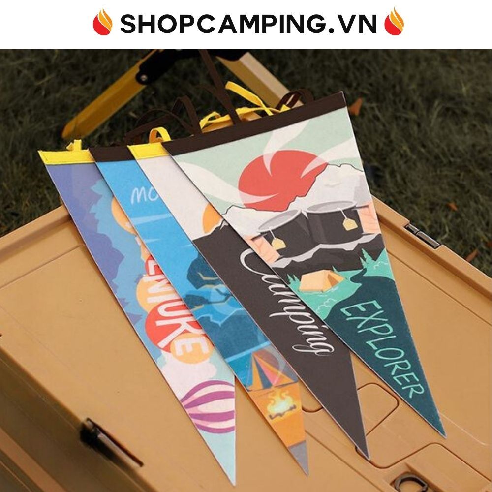 Cờ trang trí lều trại, lá cờ treo dercor tiệc tùng, sân vườn, dã ngoại - Camping VietNam
