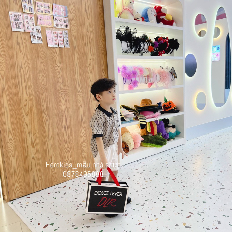 Ái Polo Cho Bé Trai Cổ Và Tay Điểm Màu Đen Họa Tiết Áo Nổi Bật Thêu Logo Phong Cách - Herokids