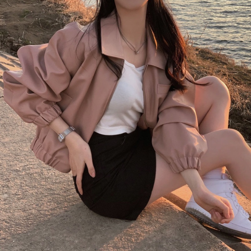 KHOÁC DA PU CÁ TÍNH CÓ KHOÁ KÉO