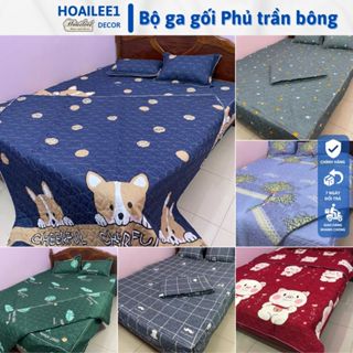 Bộ ga gối trần bông dày dặn, xẻ góc ( ga chùm, ga phủ xuống giường y ảnh) đủ size, chat với shop để chọn thêm hơn 30 mẫu