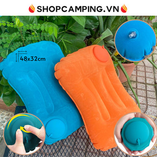 Gối hơi gấp gọn tự bơm hơi, gối hơi văn phòng xếp gọn du lịch dã ngoại cắm trại - Camping VietNam