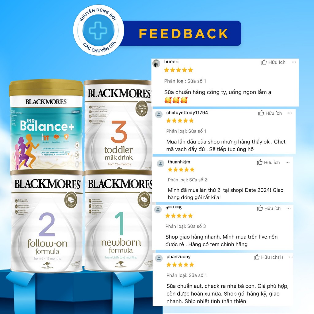 Sữa BLACKMORES  số 1 2 3 - 900gr