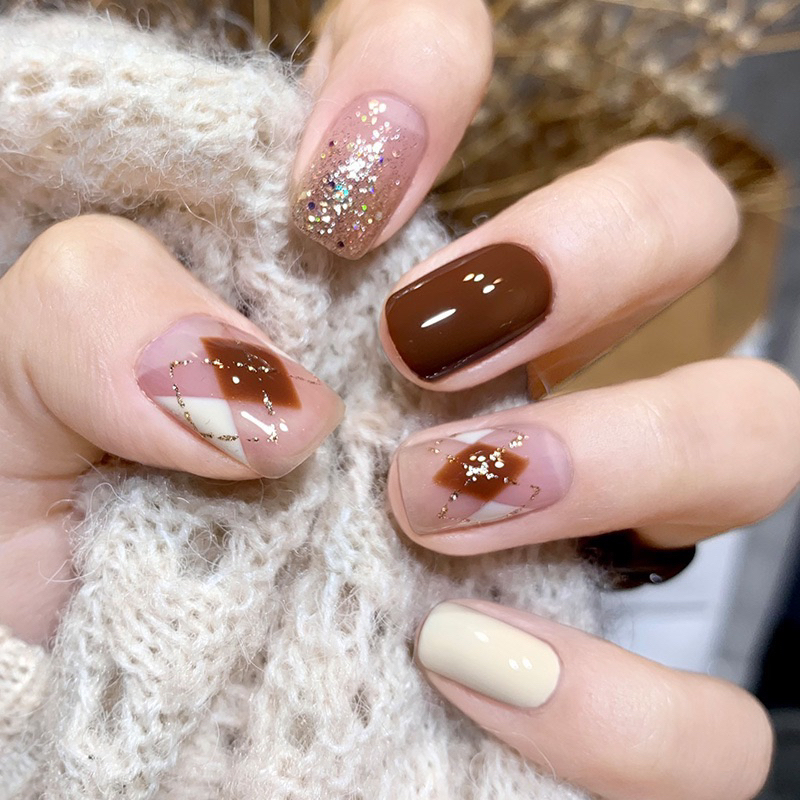 Sơn nâu socola sơn nâu cà phê sữa làm nail siêu xinh sơn tông nâu lẻ