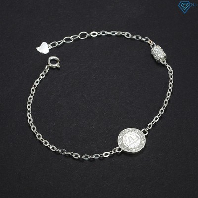 Lắc Tay Bạc Nữ Cung Thiên Bình Khắc Tên LTN0262 - Trang Sức TNJ