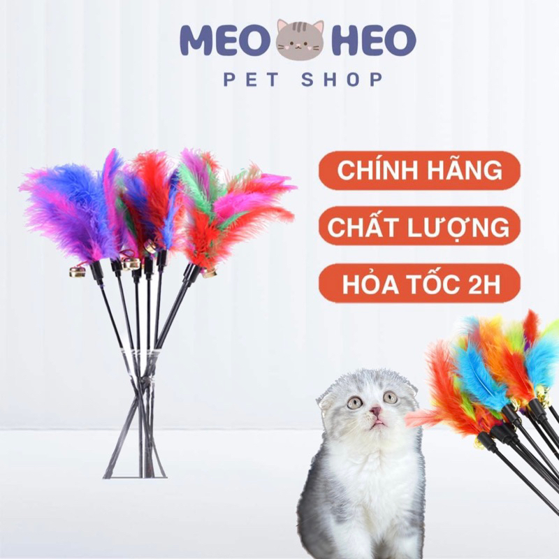 Đồ chơi lông vũ có chuông chơi với mèo 41cm