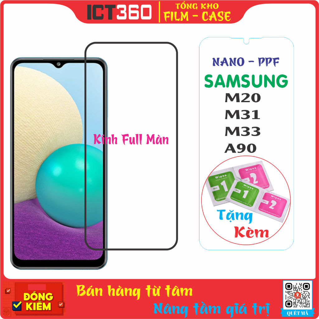 Kính Cường Lực Full Màn , Cường Lực Dẻo  PPF 4 lớp , Chống Nhìn Trộm Samsung M20 , M31 , M33 , A90 .