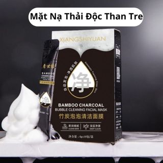 Mặt nạ sủi bọt than hoạt tính làm sáng da mịn màng, mặt nạ than tre sủi bọt làm sạch mụn đầu đen và bã nhờn