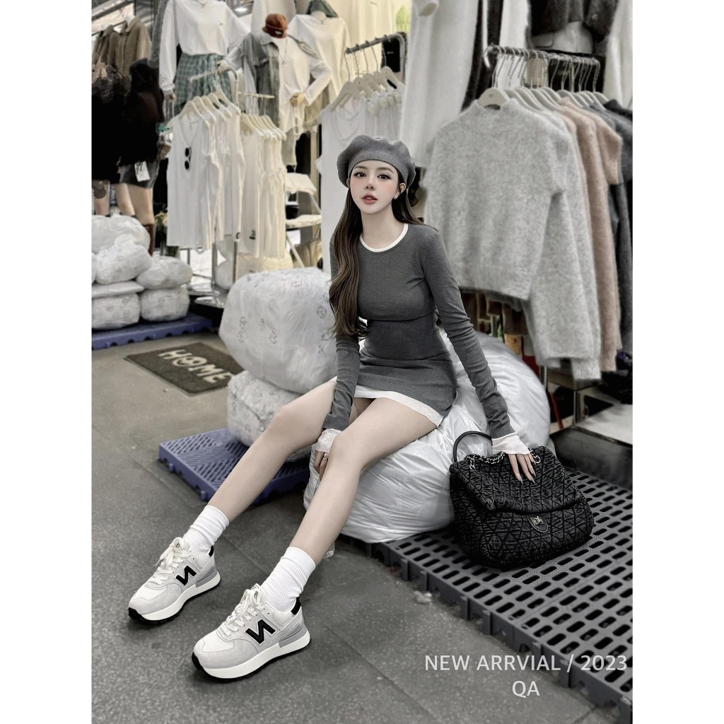 Váy body nữ dài tay tôn dáng mai phương bùi, hách dáng 2 lớp, váy thun body 2 lớp ôm eo mai phương bùi